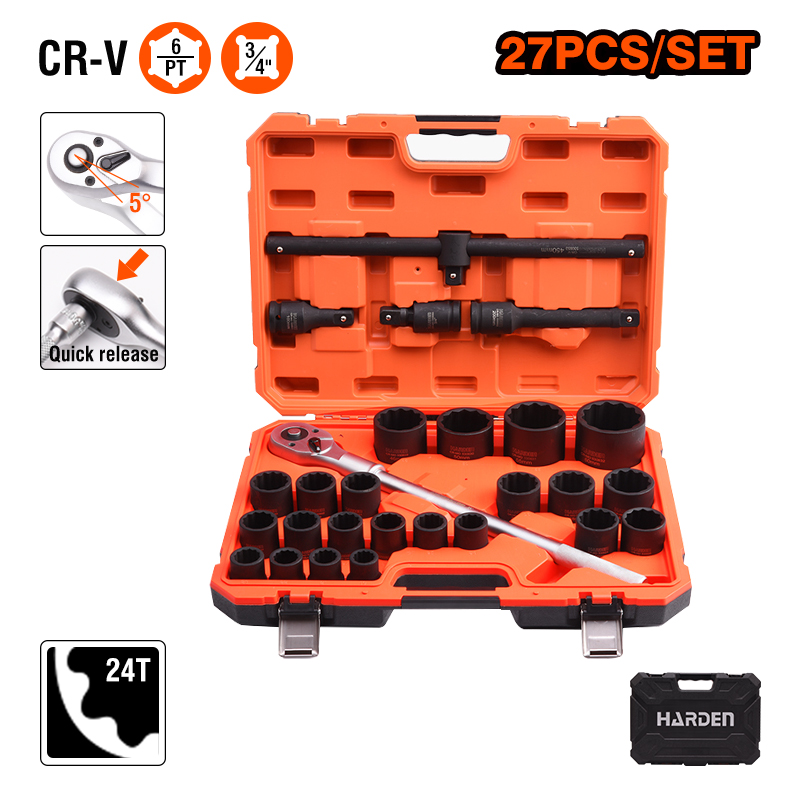 Tool Set - HARDEN 27 buah Set Soket dengan